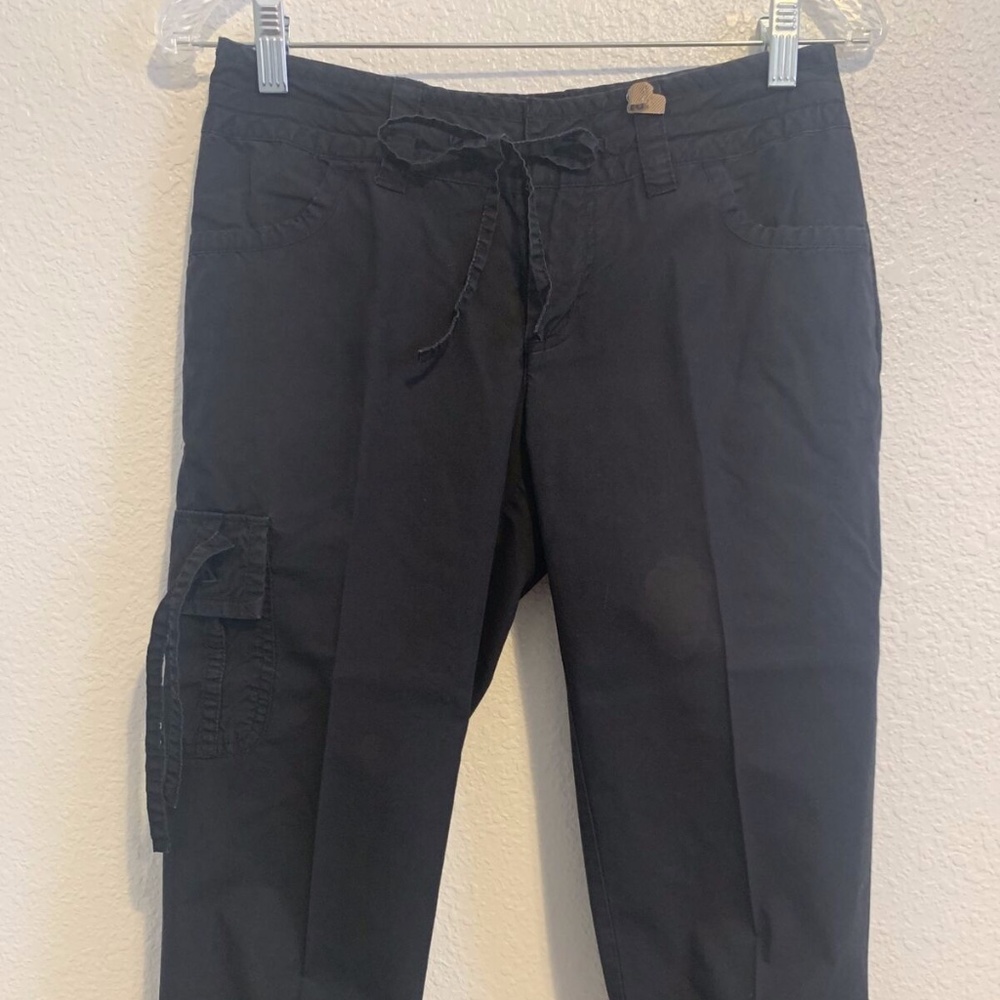 White House Black Market Black Ankle Ties Capri Crop Pant Woman's 0
